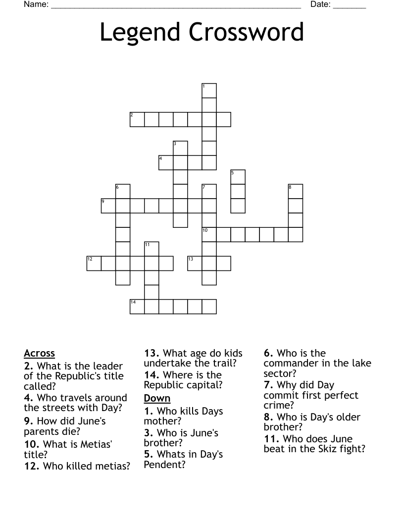 Legend Crossword WordMint