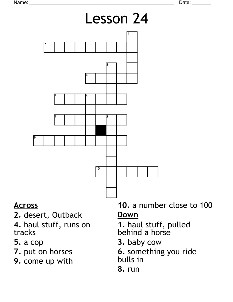 Lesson 24 Crossword WordMint