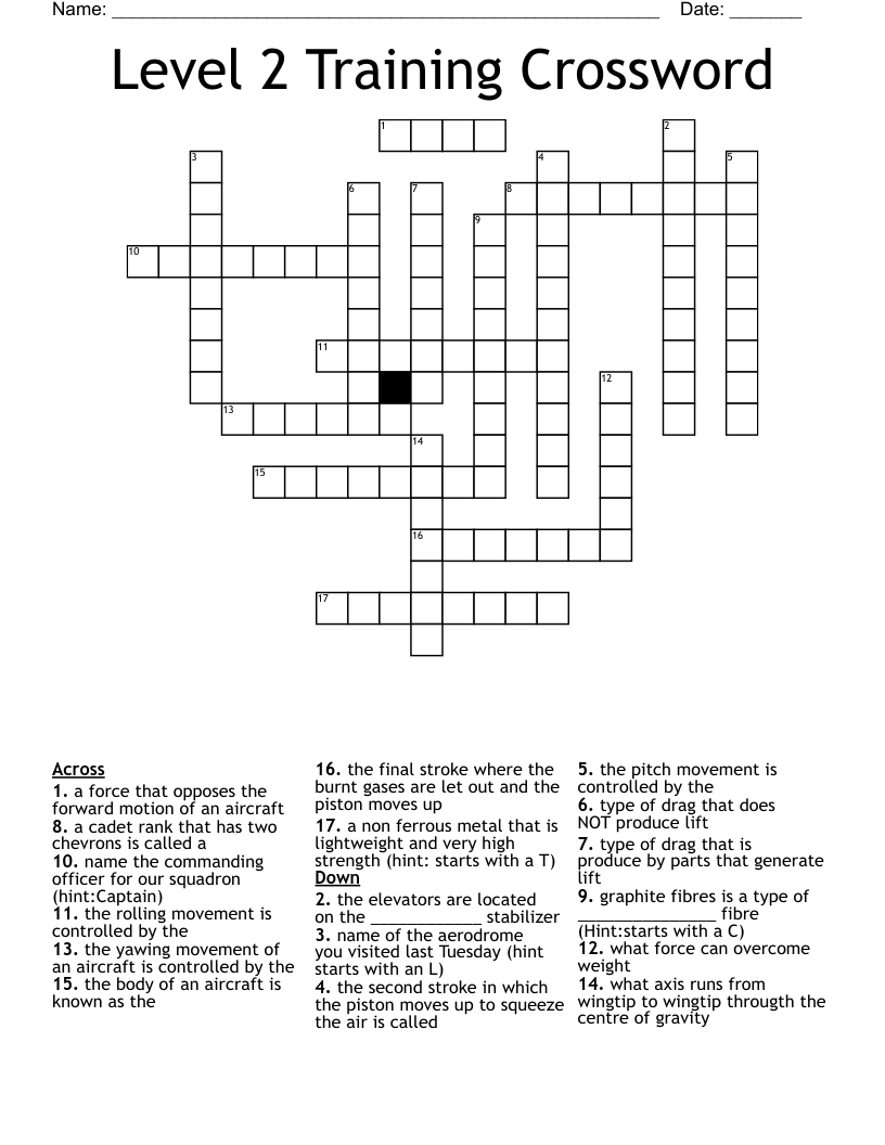Level 2 Training Crossword WordMint