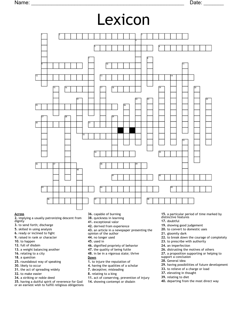 Lexicon Crossword WordMint