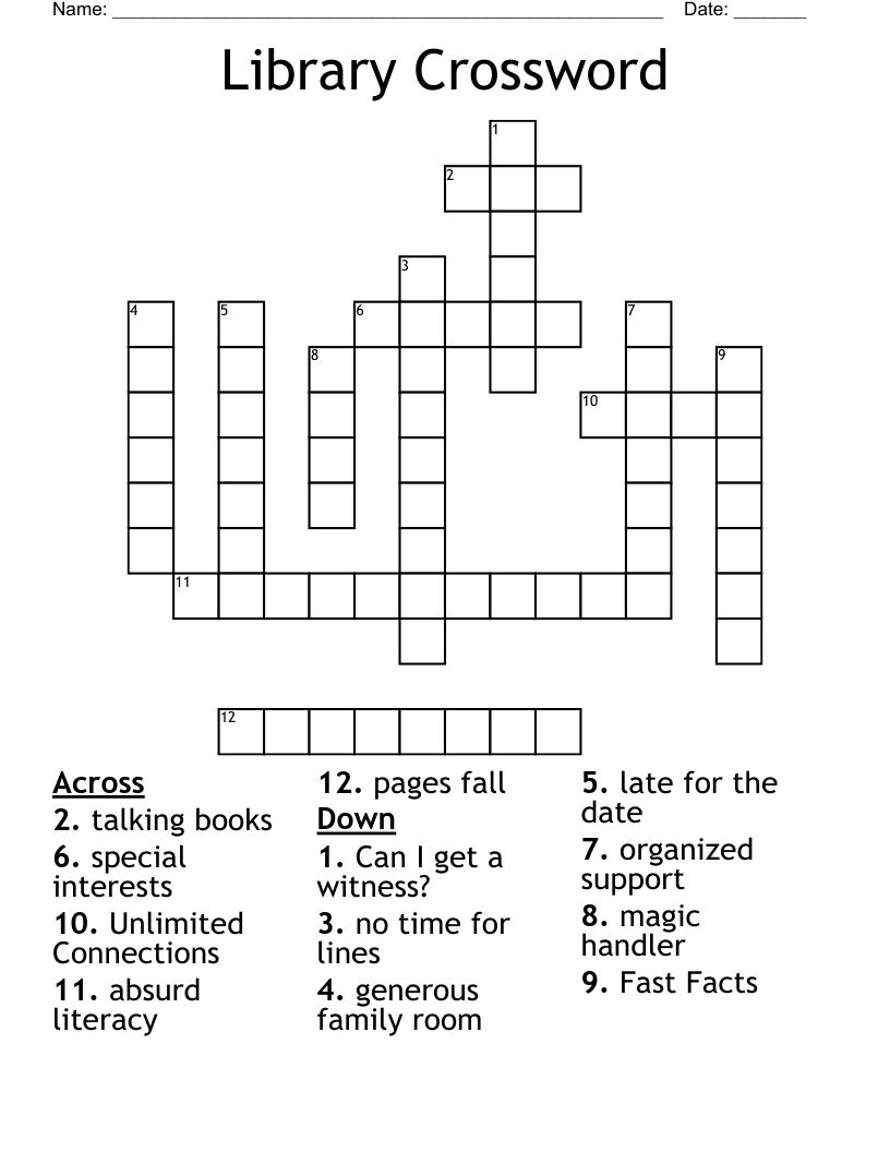 Library Crossword WordMint