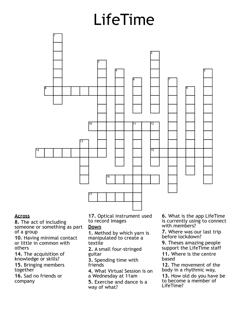 LifeTime Crossword WordMint