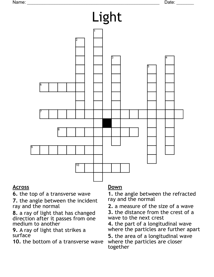 Light Crossword WordMint
