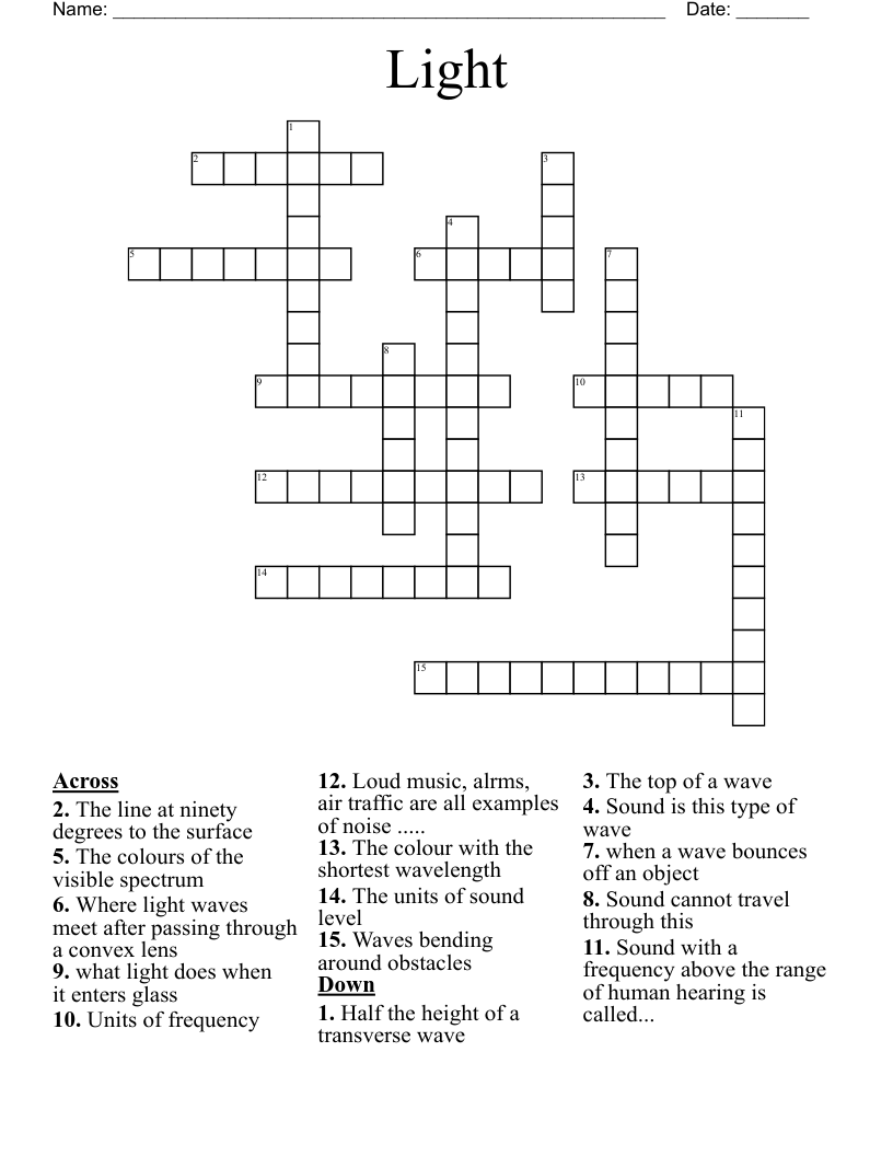 Light Crossword WordMint