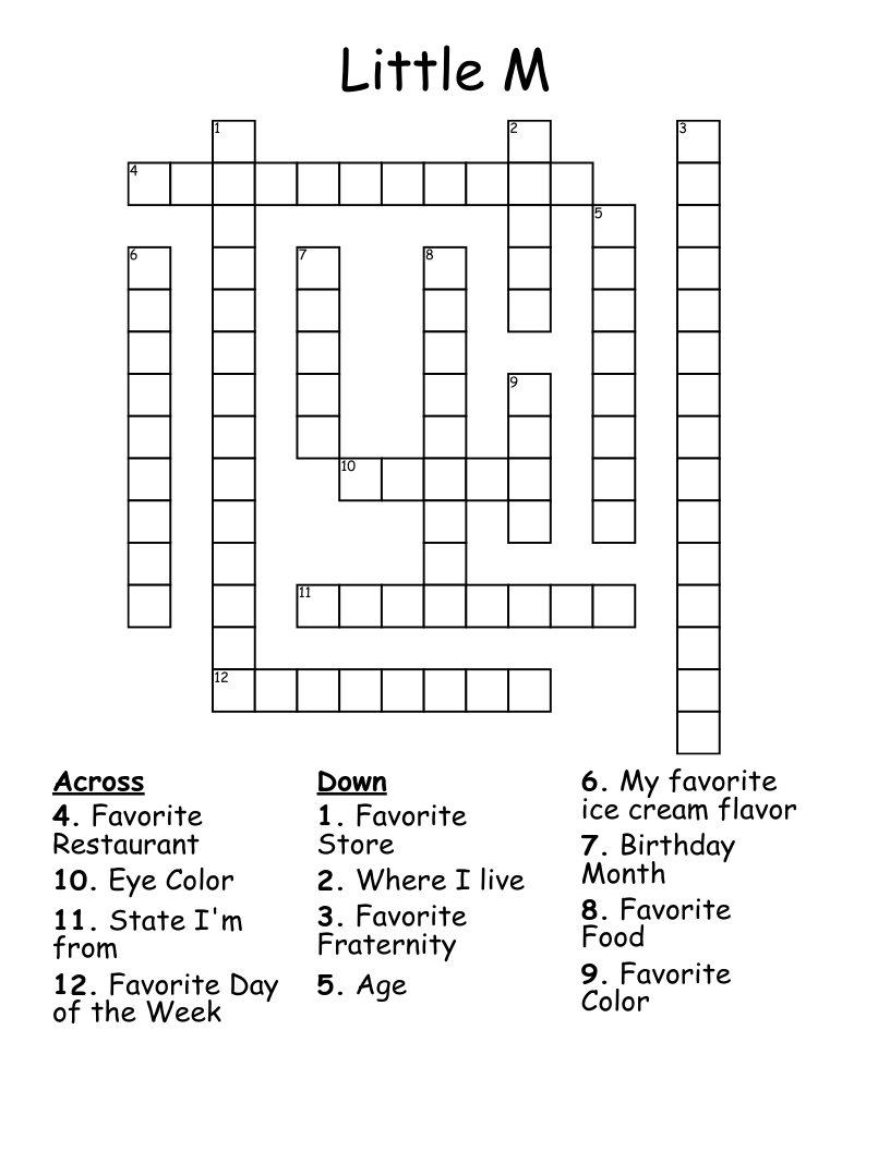 Little M Crossword WordMint