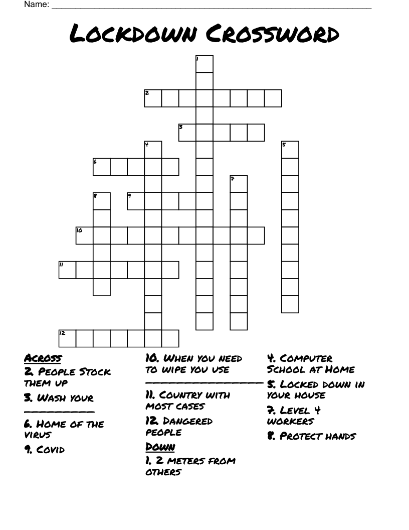 Lockdown Crossword WordMint