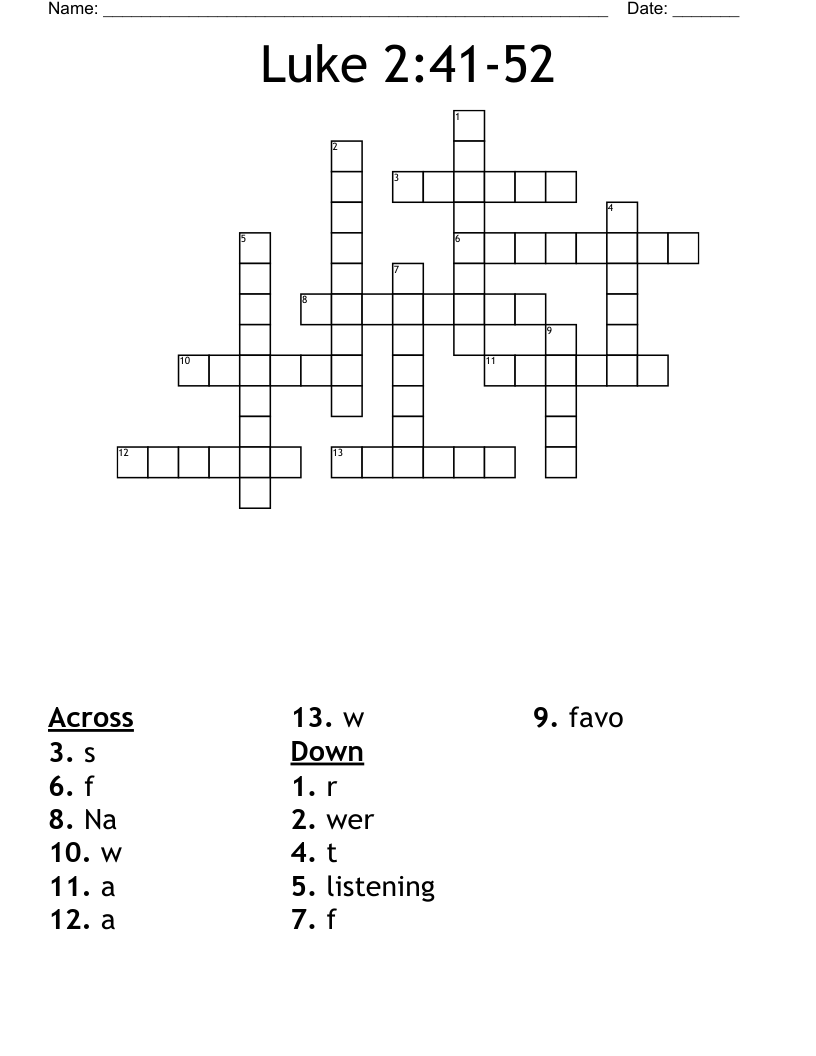 Boy Jesus at the Temple Word Search WordMint