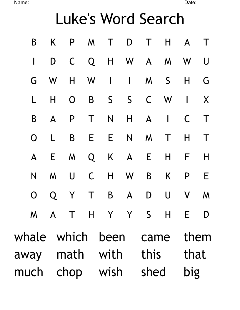 Luke's Word Search WordMint