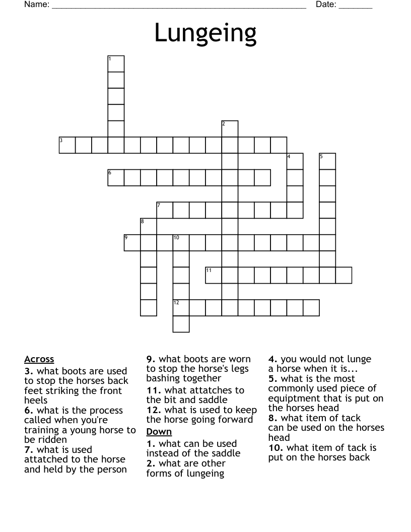 Lungeing Crossword WordMint