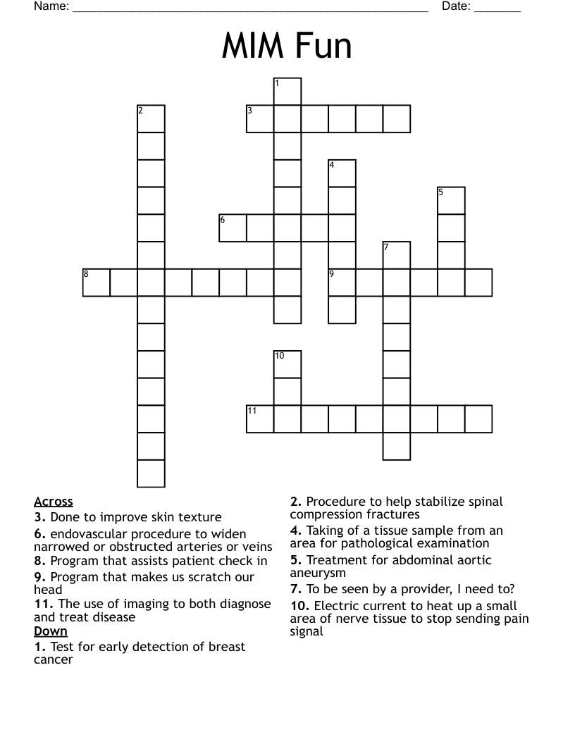 MIM Fun Crossword WordMint