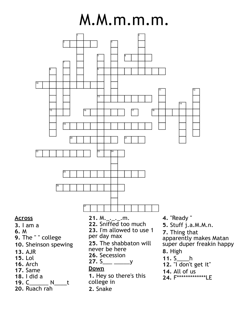 M.M.m.m.m. Crossword WordMint