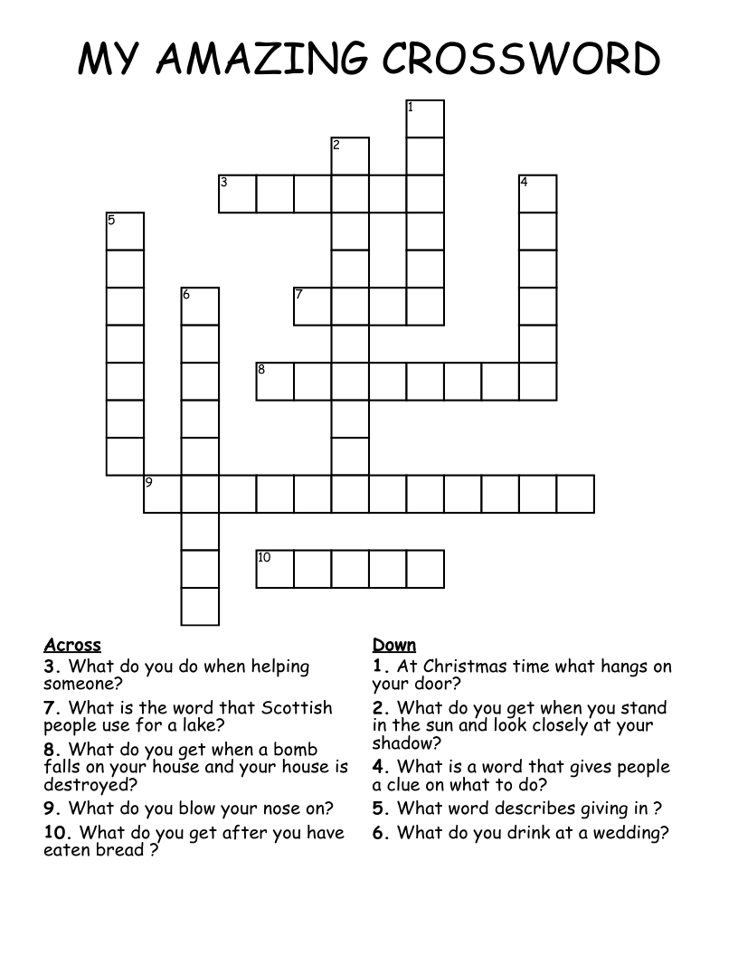 MY AMAZING CROSSWORD WordMint