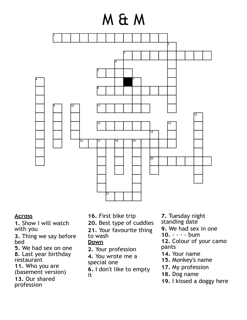 M & M Crossword WordMint