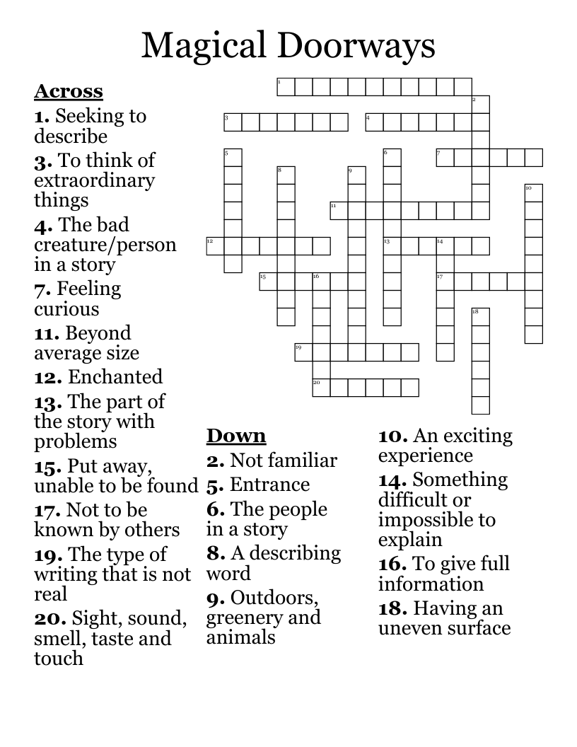 Magical Doorways Crossword WordMint