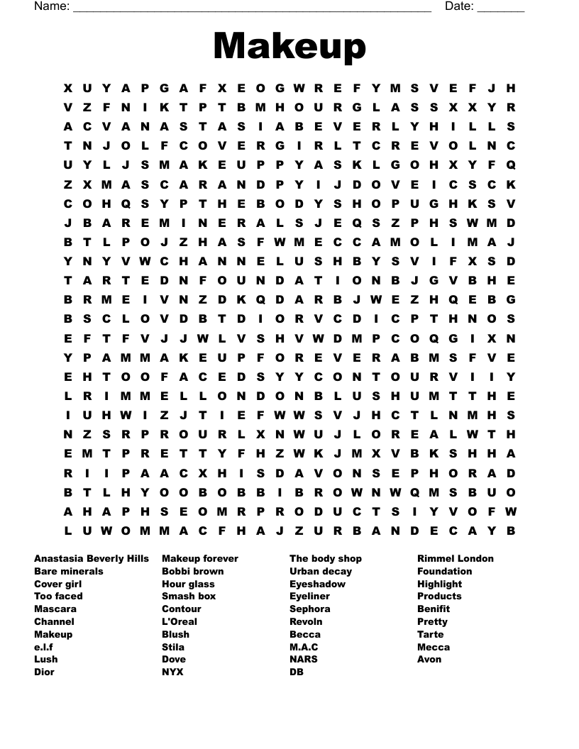 Makeup Word Search Makeupview.co