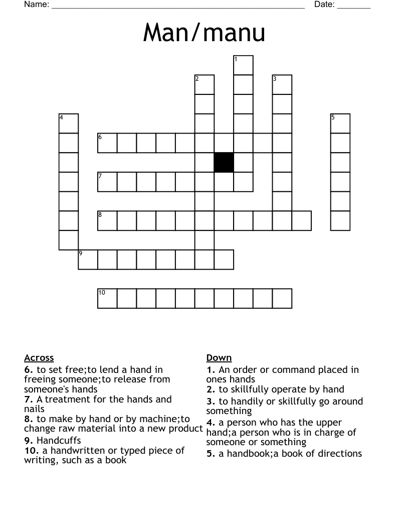 Man And Manu Root Words Crossword WordMint