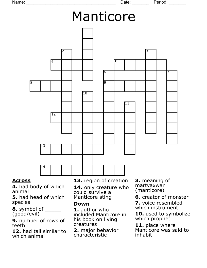 Manticore Crossword WordMint