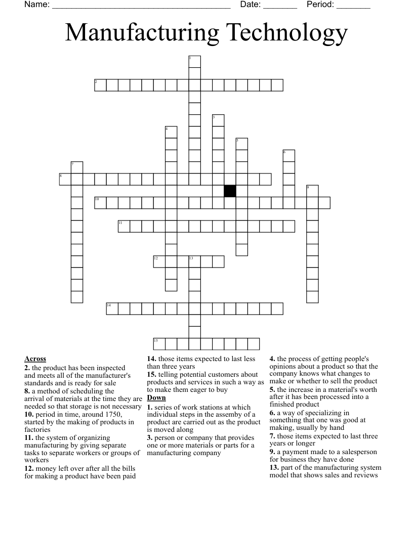 Supply Chain Crossword Puzzle WordMint
