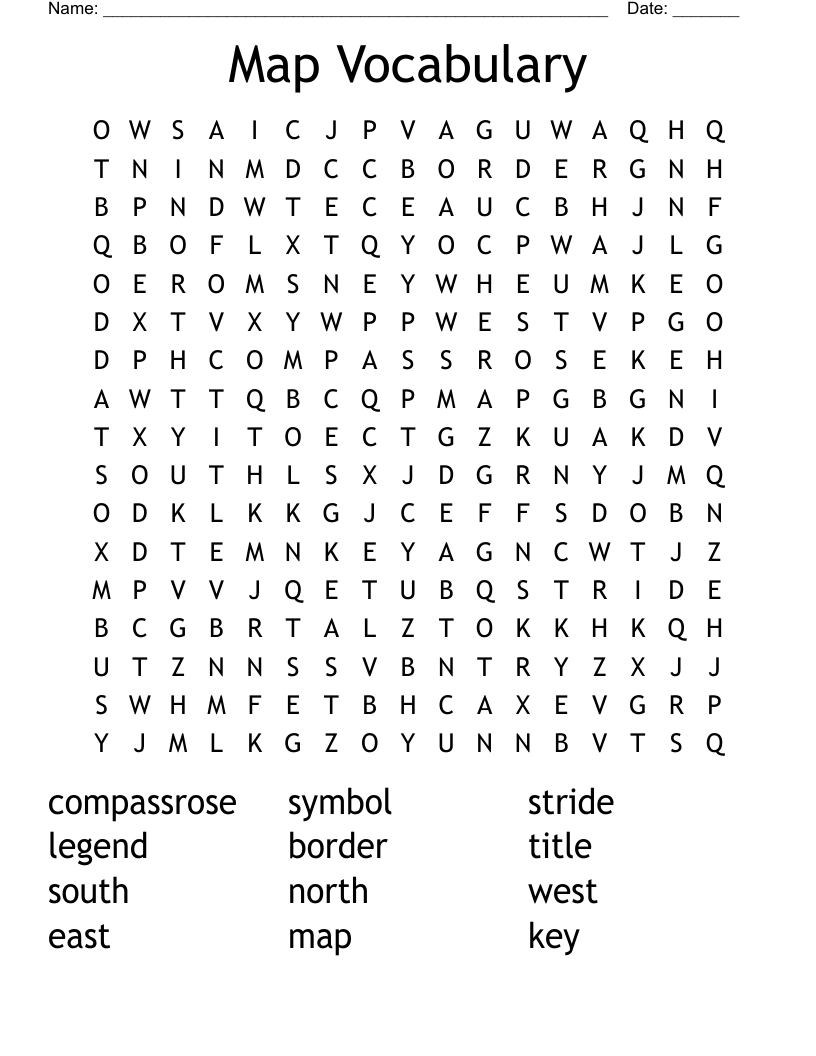 Map Vocabulary Word Search WordMint