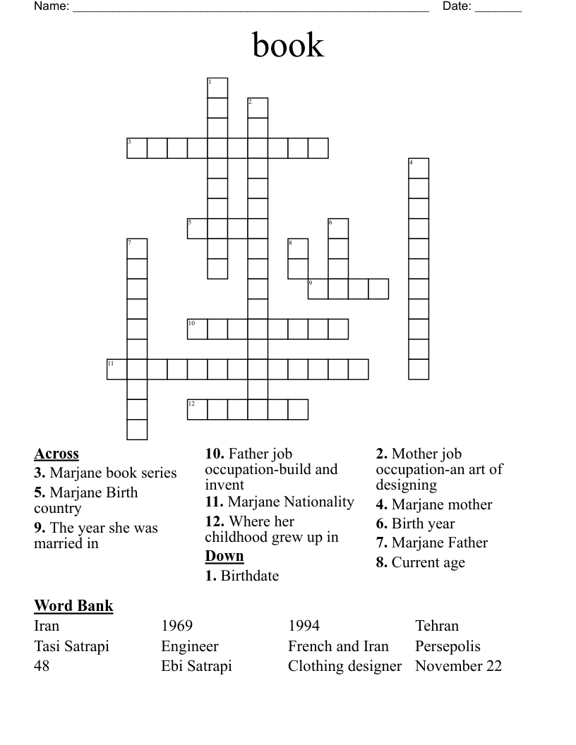 Persepolis Crossword WordMint