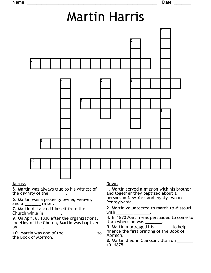 Martin Harris Crossword WordMint