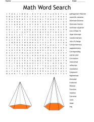 Math Vocabulary Word Search Math Vocabulary Word Search