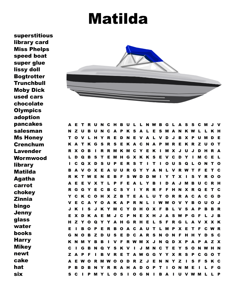 Similar to Matilda Word Search WordMint
