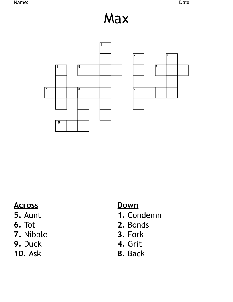 Max Crossword WordMint