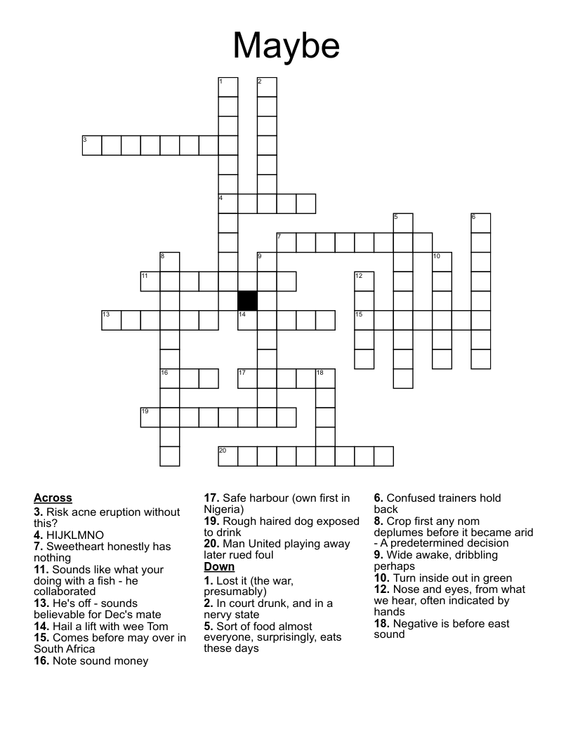 Maybe Crossword WordMint