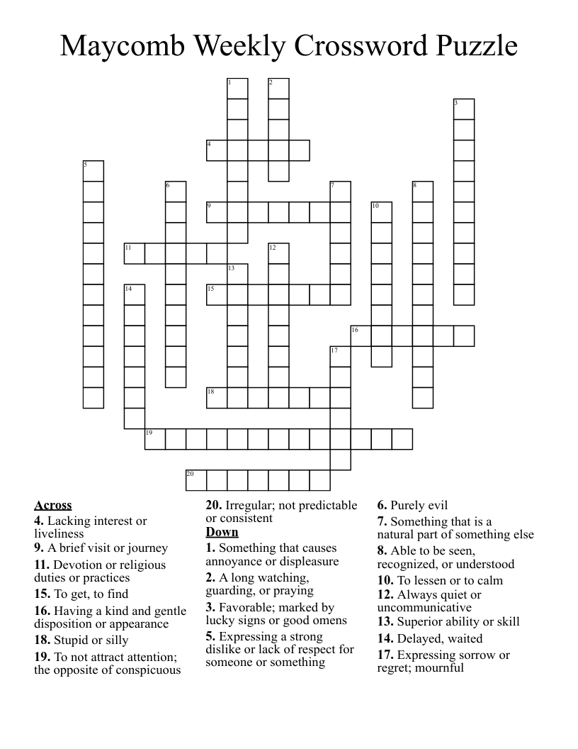 To Kill a Mockingbird Vocabulary Crossword WordMint