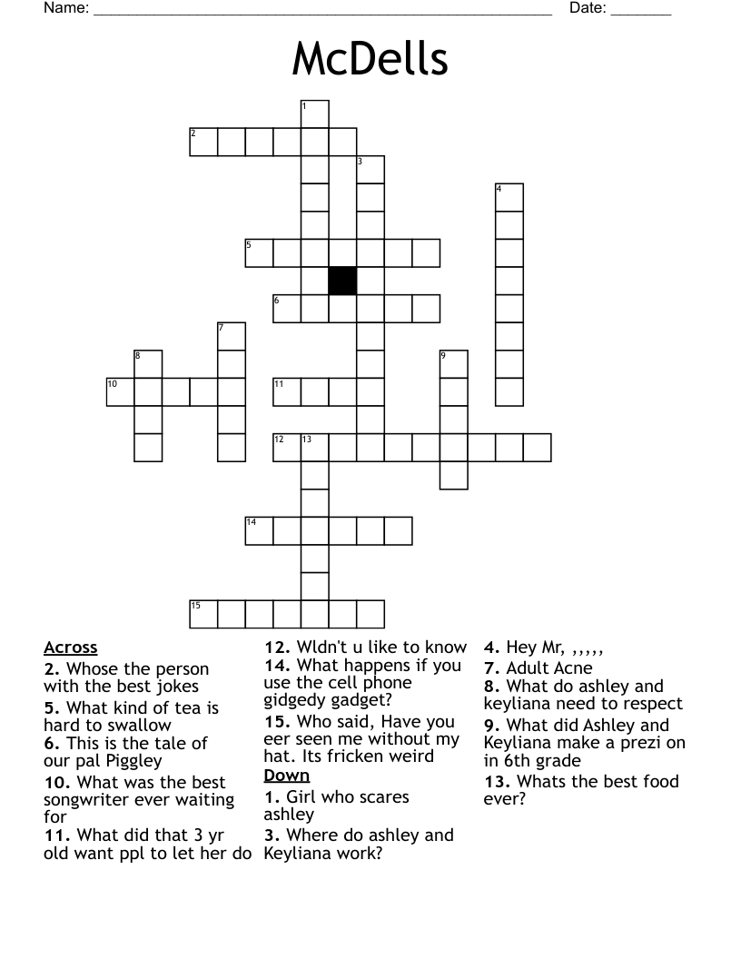 McDells Crossword WordMint