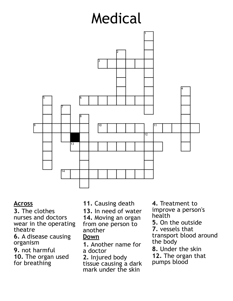Medical Crossword WordMint