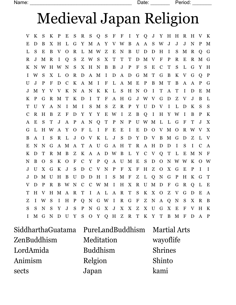 Shinto Word Search WordMint