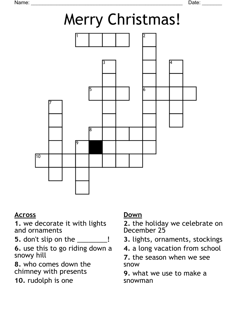 Merry Christmas! Crossword WordMint
