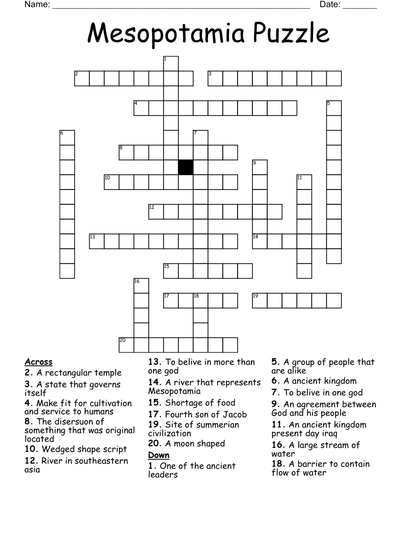 World history Crossword WordMint