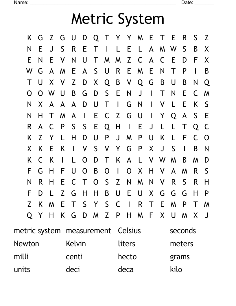 Measurement Bingo - WordMint