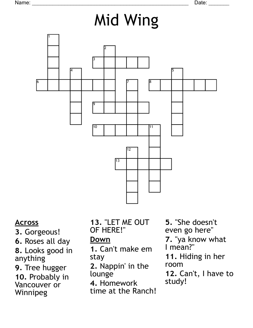 Mid Wing Crossword WordMint