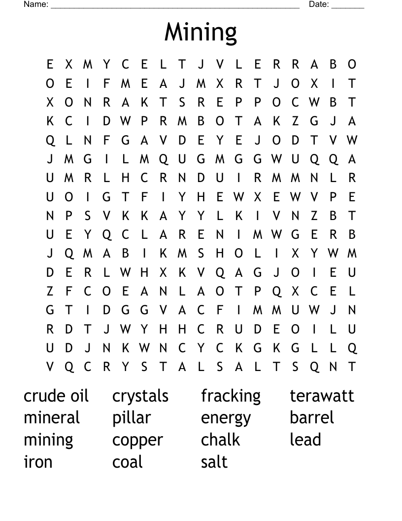 Mining Word Search WordMint