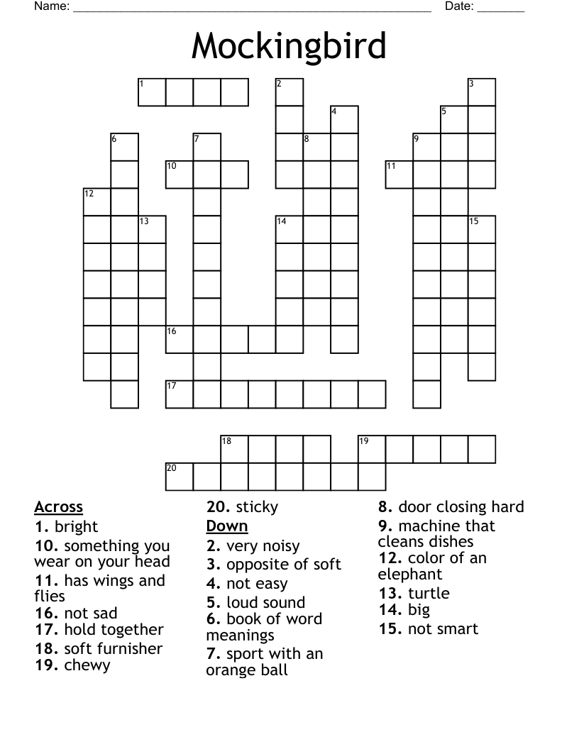 Mockingbird Crossword WordMint