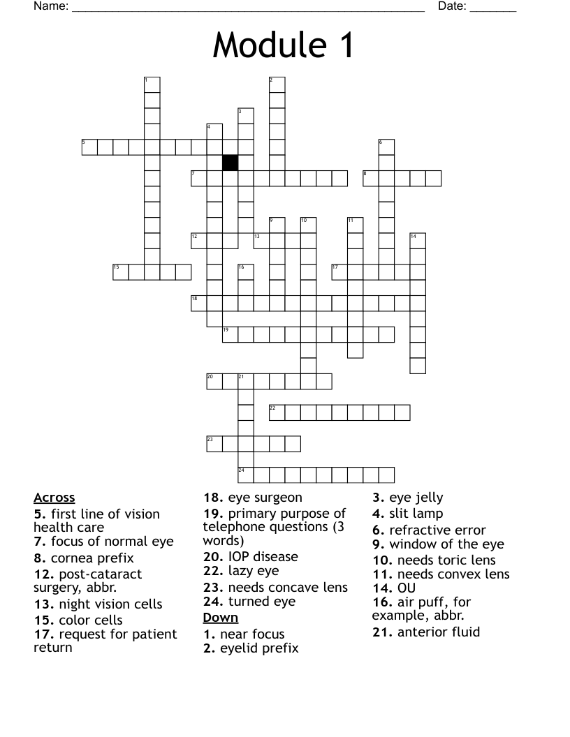 Module 1 Crossword WordMint