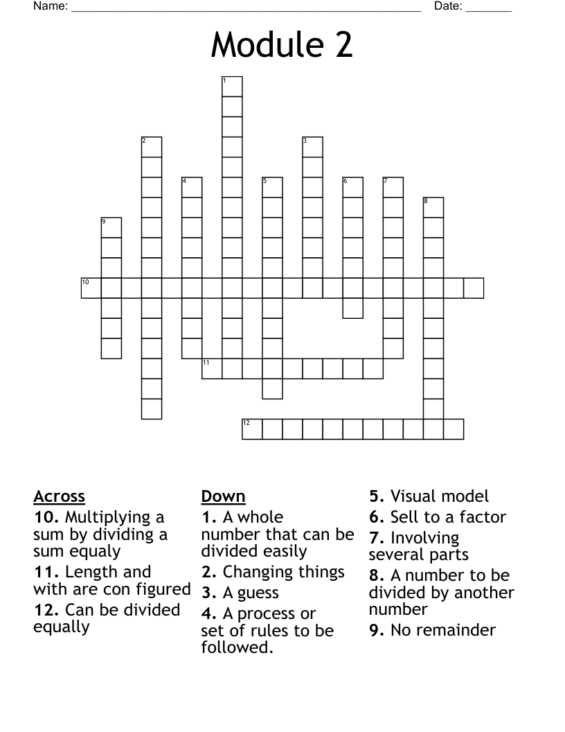 Module 2 Crossword WordMint