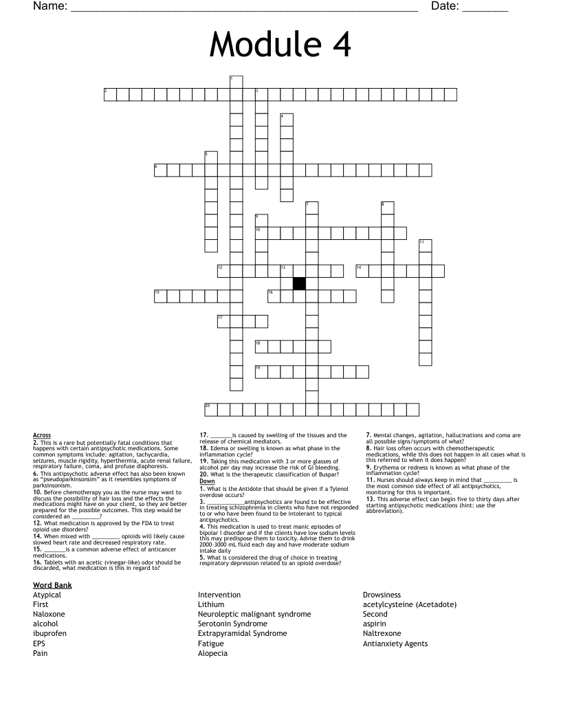 Module 4 Crossword WordMint
