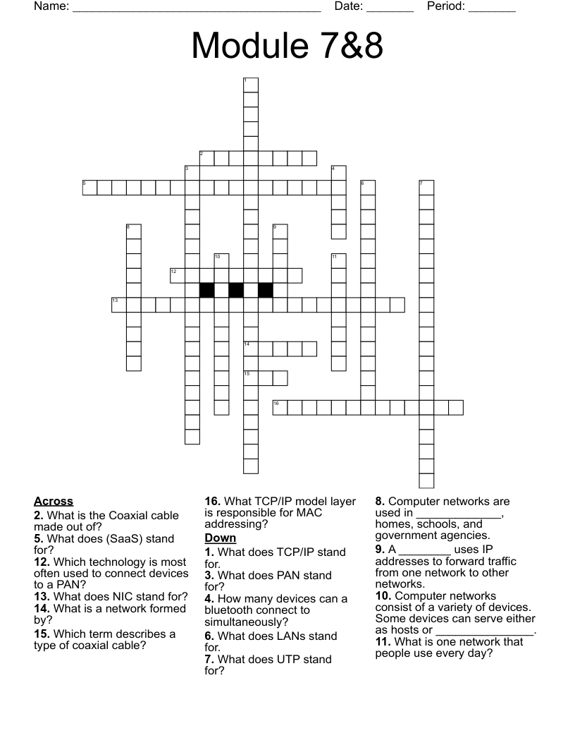 Module 7&8 Crossword WordMint