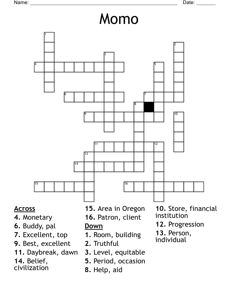 Momo Crossword WordMint