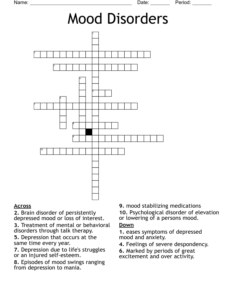 Depression Word Search WordMint