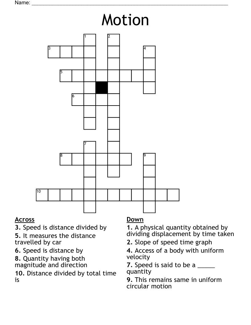 Motion Crossword WordMint