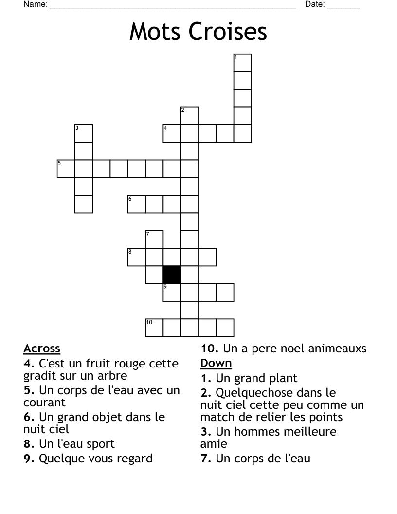 Mots Croises Crossword WordMint