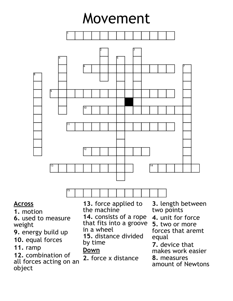 Movement Crossword WordMint