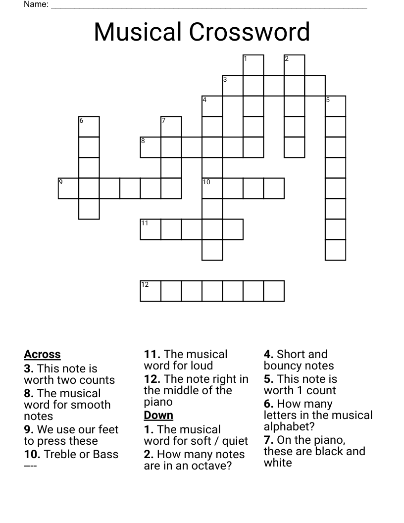 Musical Crossword WordMint