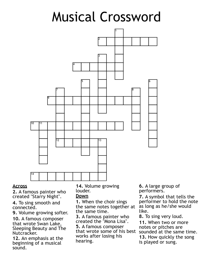 Musical Crossword WordMint